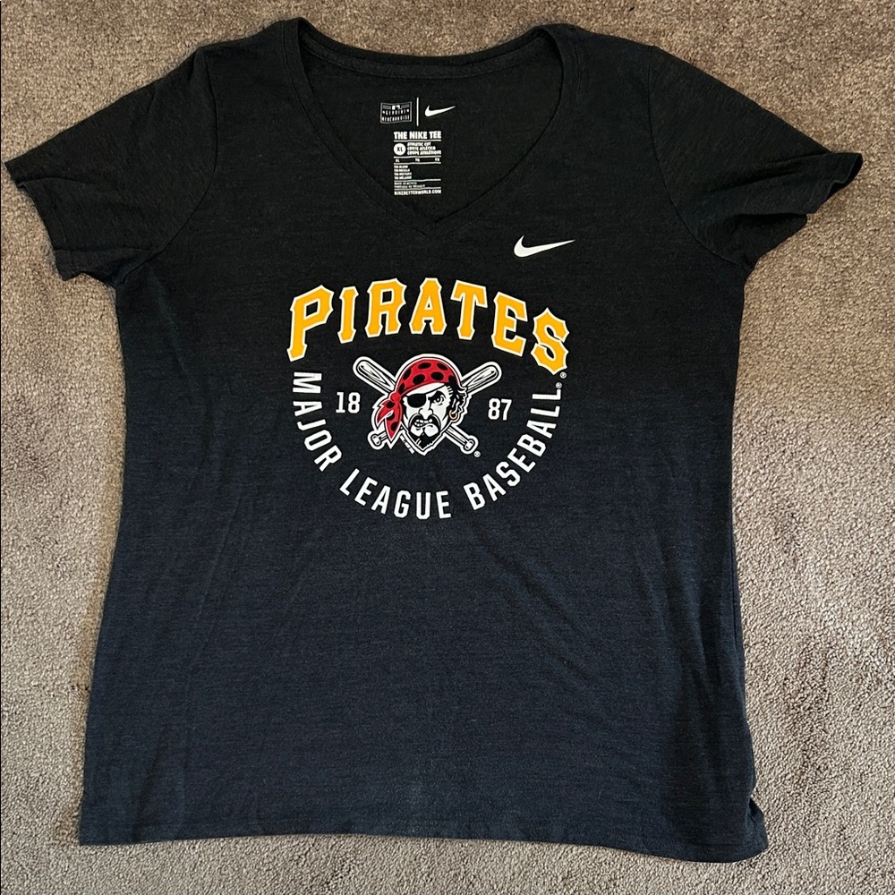 Nike Black Pittsburgh Pirates Graphic V-Neck Tee with Yellow Logo